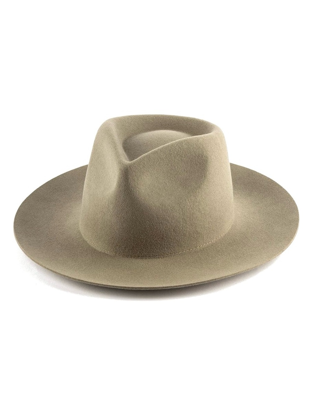 GIGI PIP Felt Wide Brim Fedora in Light Taupe